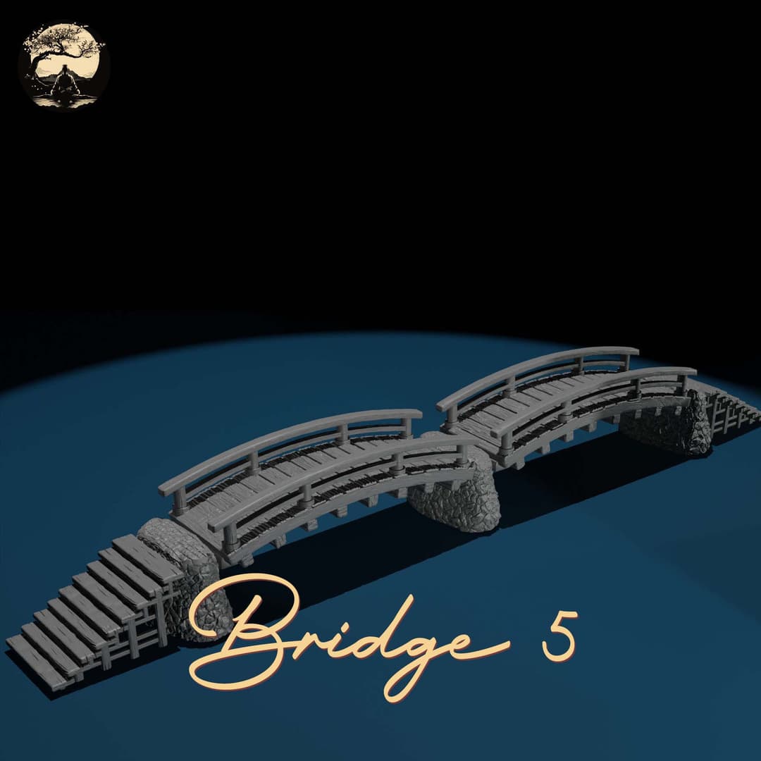 3D Printable Japanese Bridge 05 3D Printable Terrain 1 Silent Ronin Studios