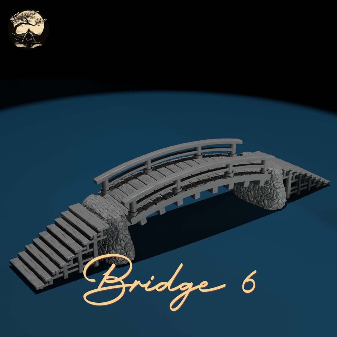 3D Printable Japanese Bridge 06 3D Printable Terrain 1 Silent Ronin Studios