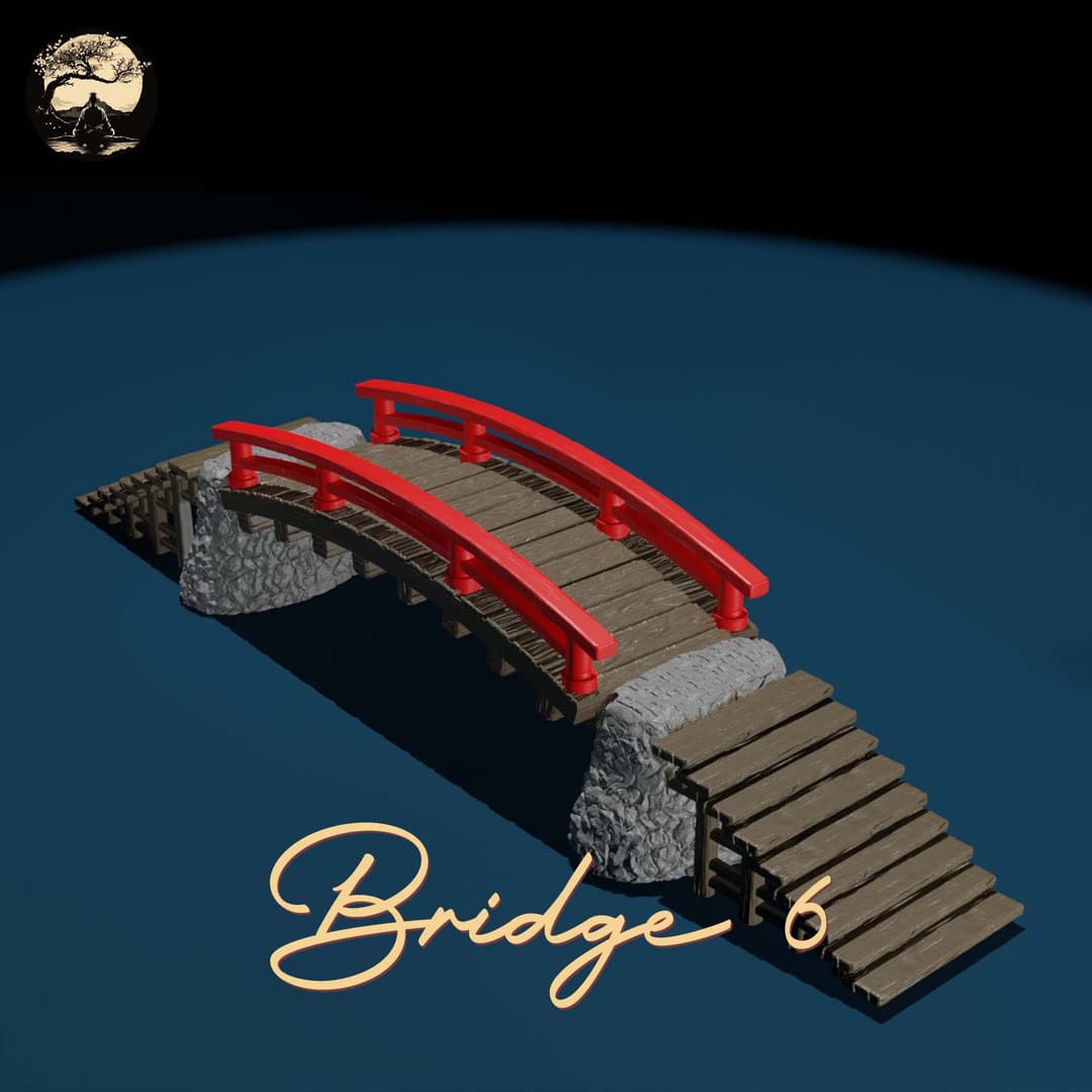 3D Printable Japanese Bridge 06 3D Printable Terrain 2 Silent Ronin Studios