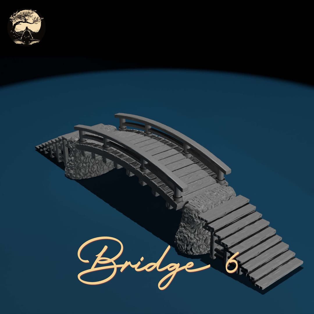 3D Printable Japanese Bridge 06 3D Printable Terrain 3 Silent Ronin Studios