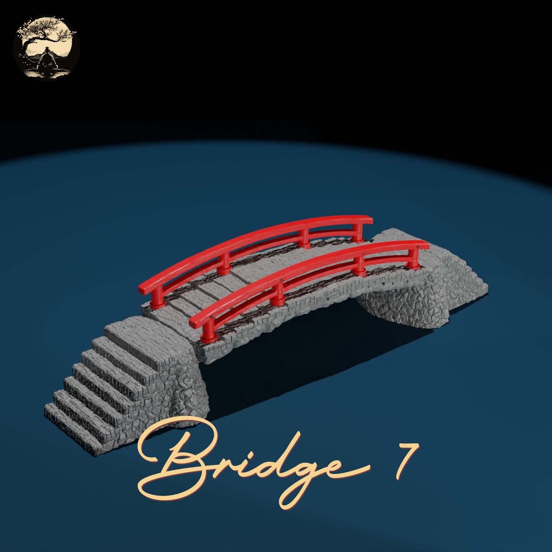 3D Printable Japanese Bridge 07 3D Printable Terrain 0 Silent Ronin Studios