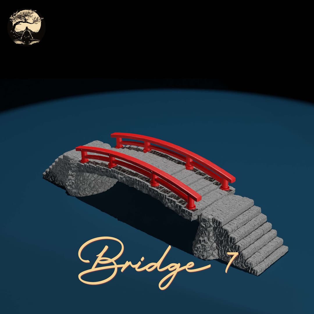 3D Printable Japanese Bridge 07 3D Printable Terrain 2 Silent Ronin Studios