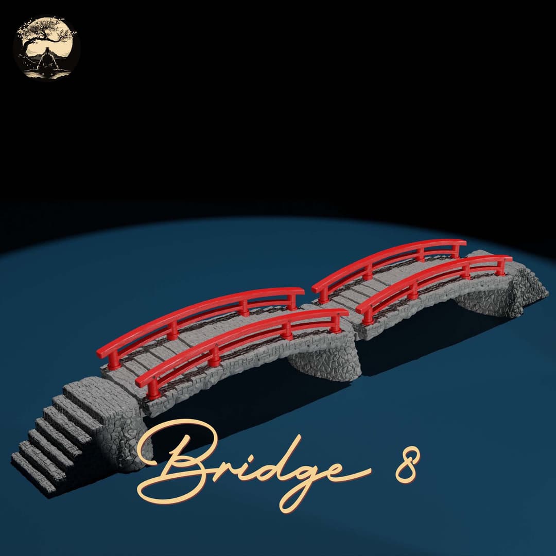 3D Printable Japanese Bridge 08 3D Printable Terrain 0 Silent Ronin Studios