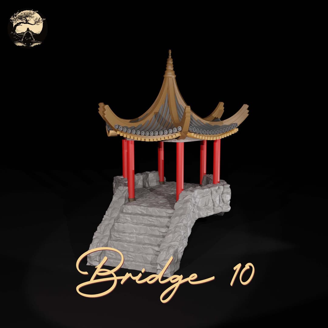 3D Printable Japanese Bridge 10 3D Printable Terrain 0 Silent Ronin Studios