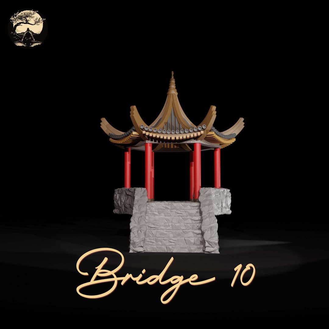 3D Printable Japanese Bridge 10 3D Printable Terrain 1 Silent Ronin Studios