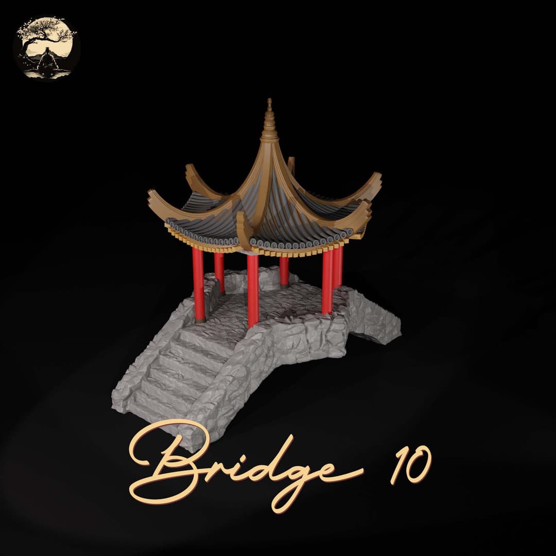 3D Printable Japanese Bridge 10 3D Printable Terrain 2 Silent Ronin Studios