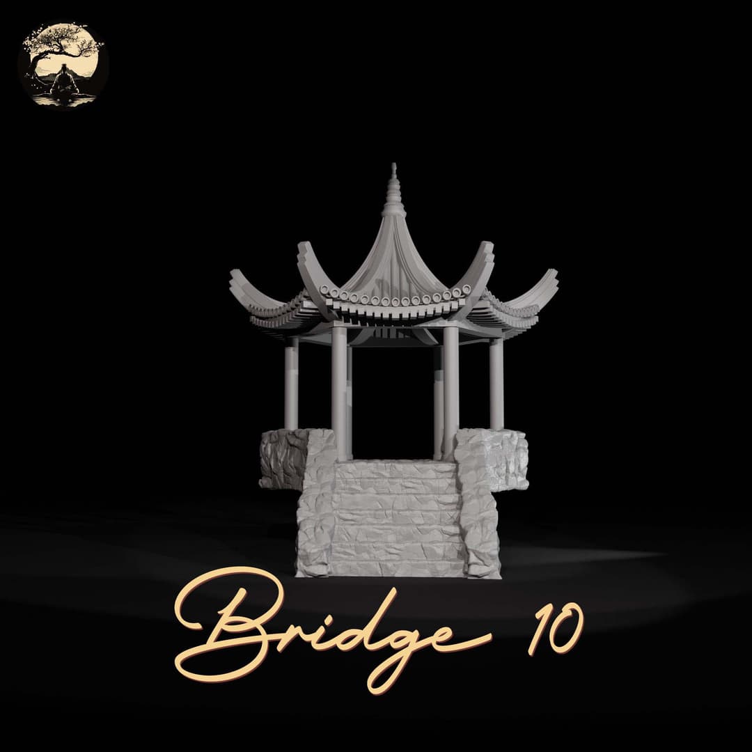 3D Printable Japanese Bridge 10 3D Printable Terrain 3 Silent Ronin Studios