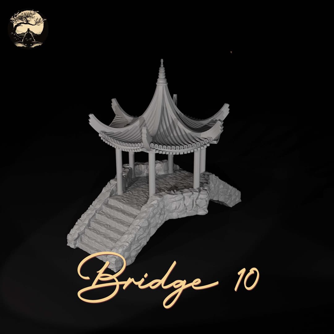 3D Printable Japanese Bridge 10 3D Printable Terrain 4 Silent Ronin Studios