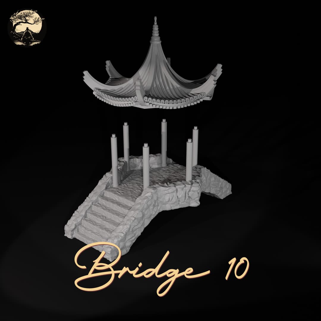 3D Printable Japanese Bridge 10 3D Printable Terrain 6 Silent Ronin Studios