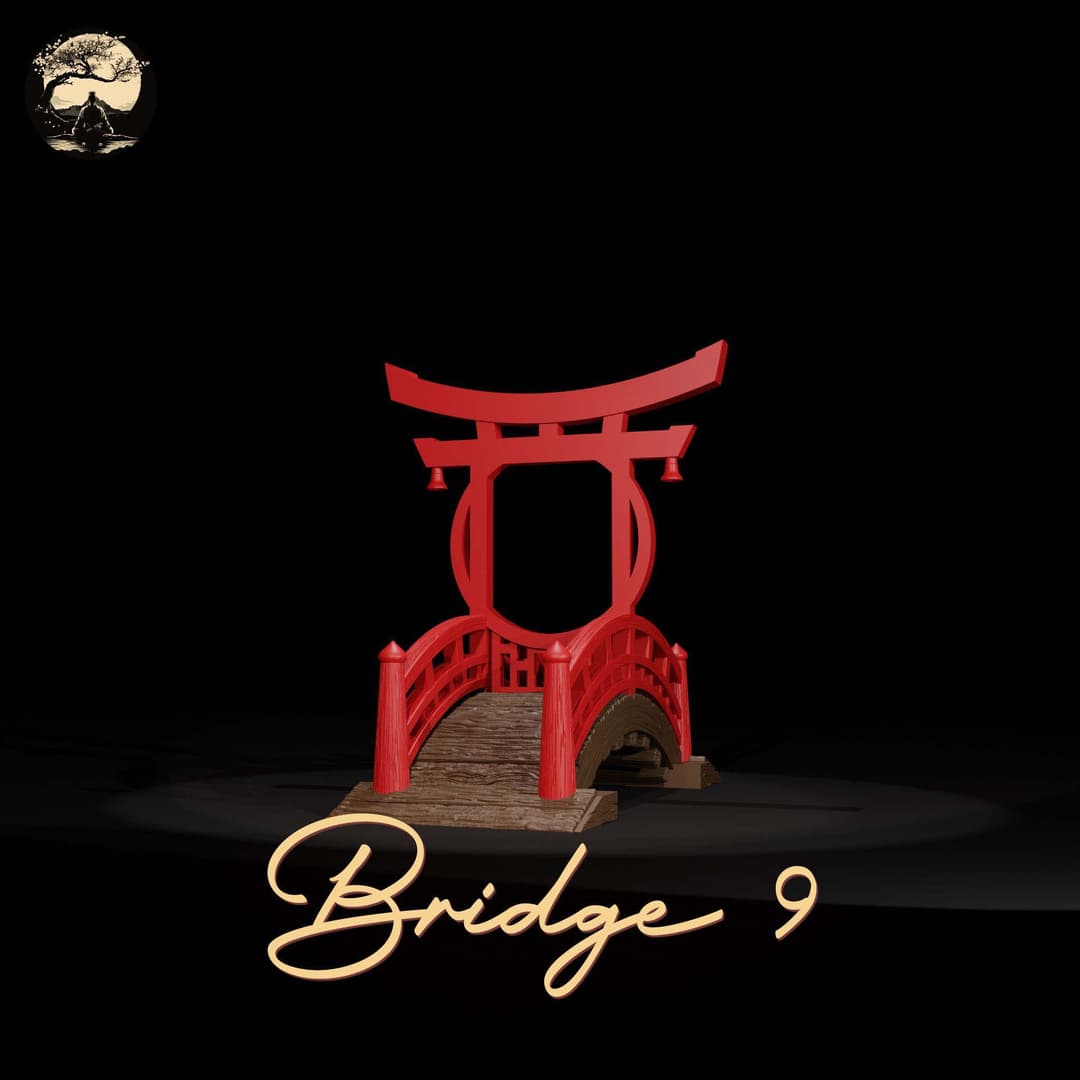 3D Printable Japanese Bridge 9 3D Printable Terrain 0 Silent Ronin Studios