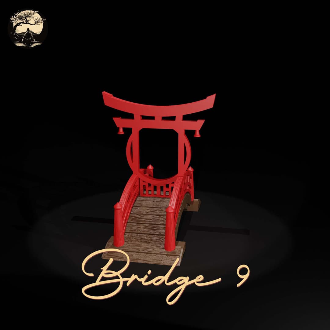 3D Printable Japanese Bridge 9 3D Printable Terrain 1 Silent Ronin Studios