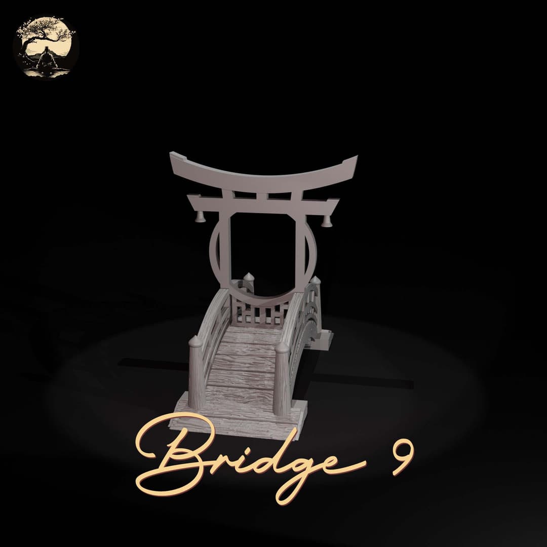 3D Printable Japanese Bridge 9 3D Printable Terrain 2 Silent Ronin Studios