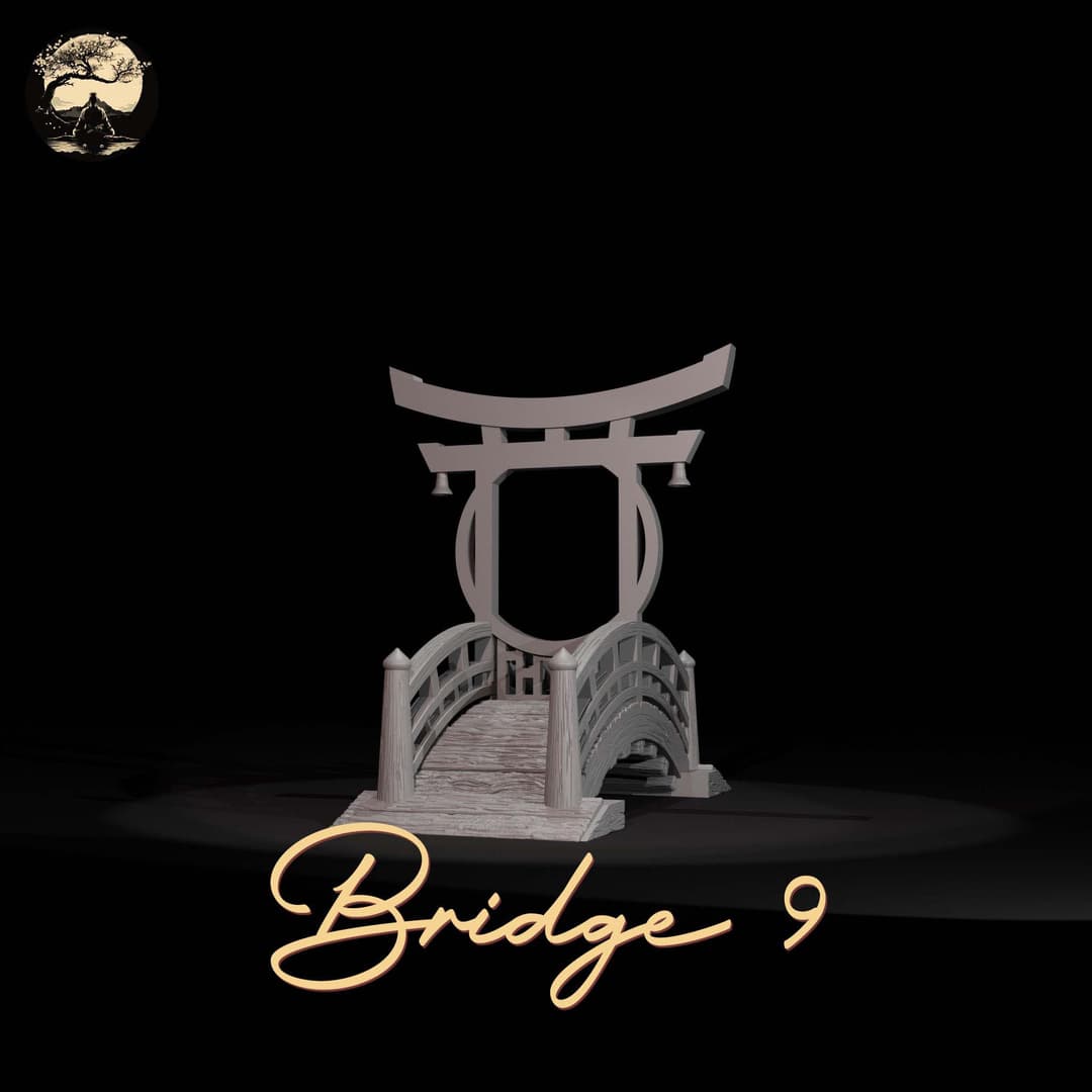 3D Printable Japanese Bridge 9 3D Printable Terrain 3 Silent Ronin Studios