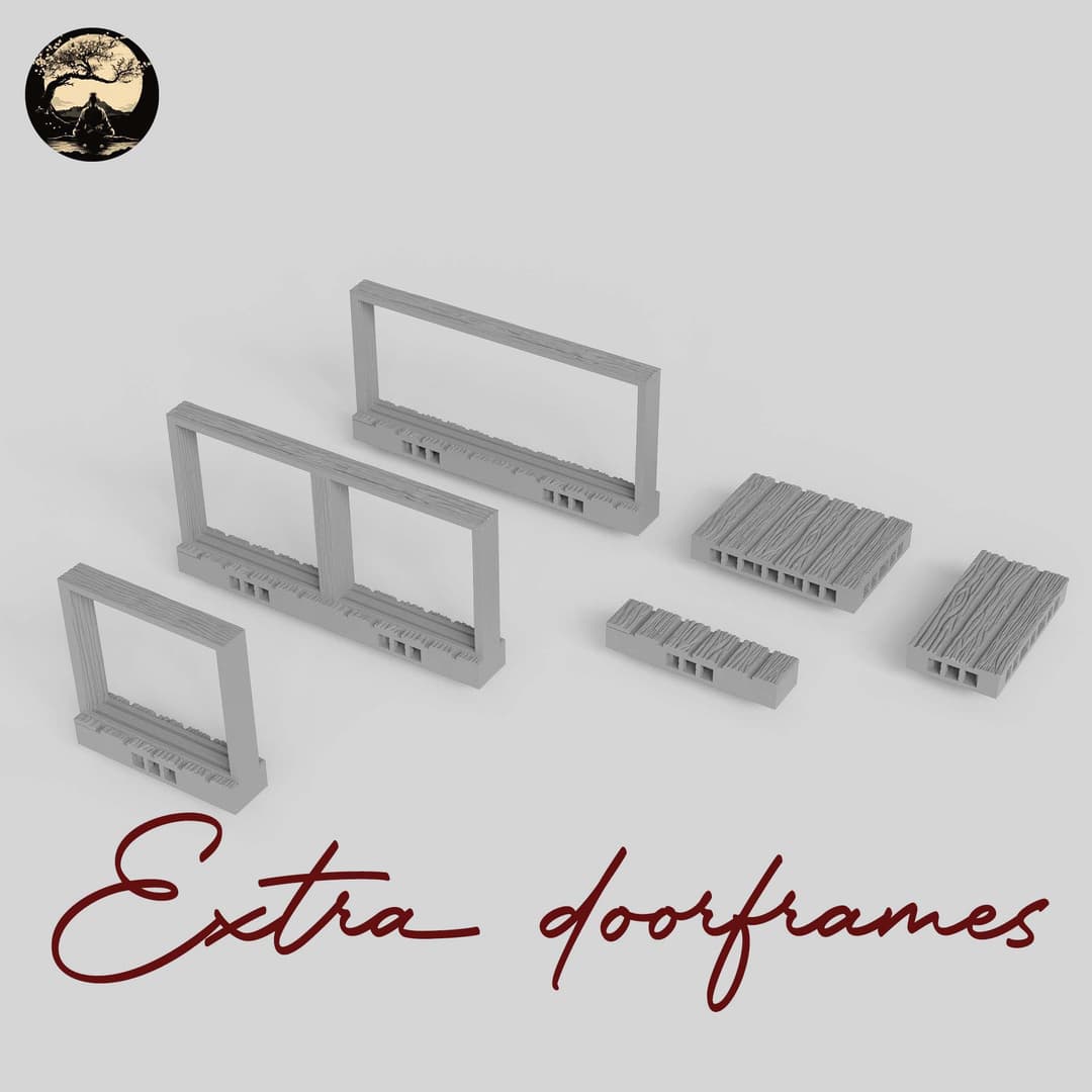 3D Printable Japanese Extra Doorframes 3D Printable Terrain 0 Silent Ronin Studios