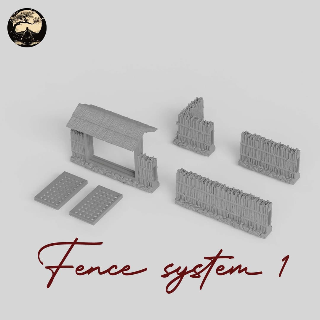 3D Printable Japanese Fence System 1 3D Printable Terrain 0 Silent Ronin Studios