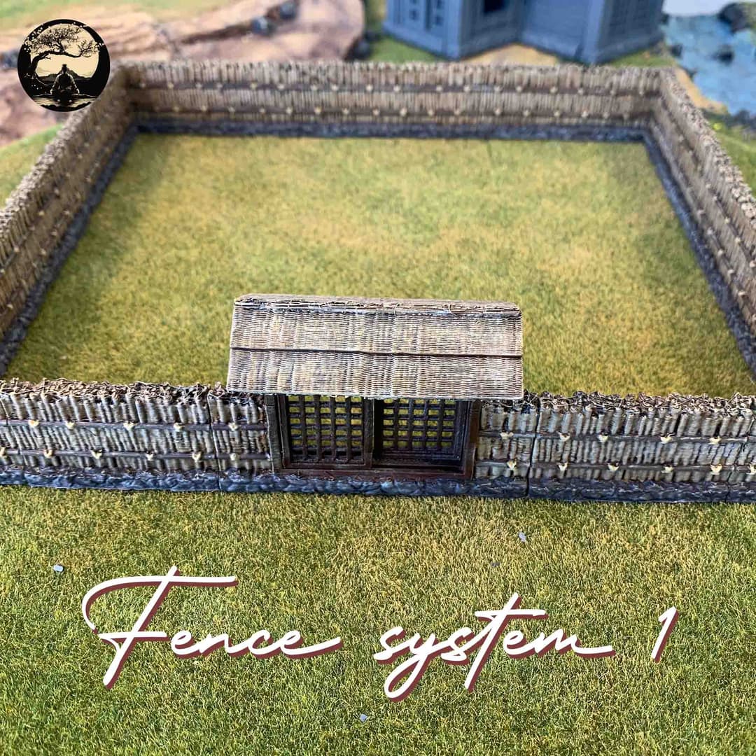 3D Printable Japanese Fence System 1 3D Printable Terrain 3 Silent Ronin Studios