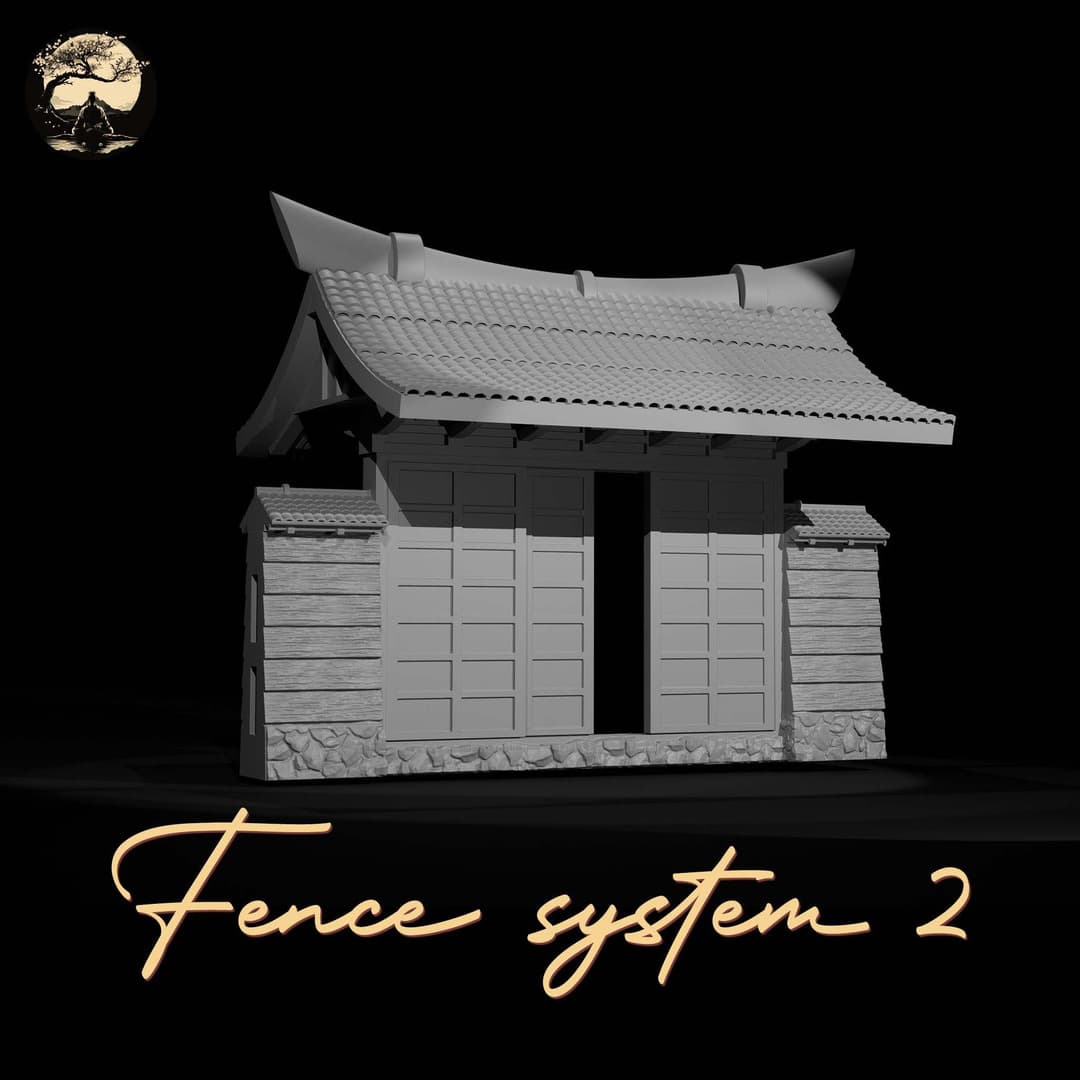 3D Printable Japanese Fence System 2 3D Printable Terrain 2 Silent Ronin Studios