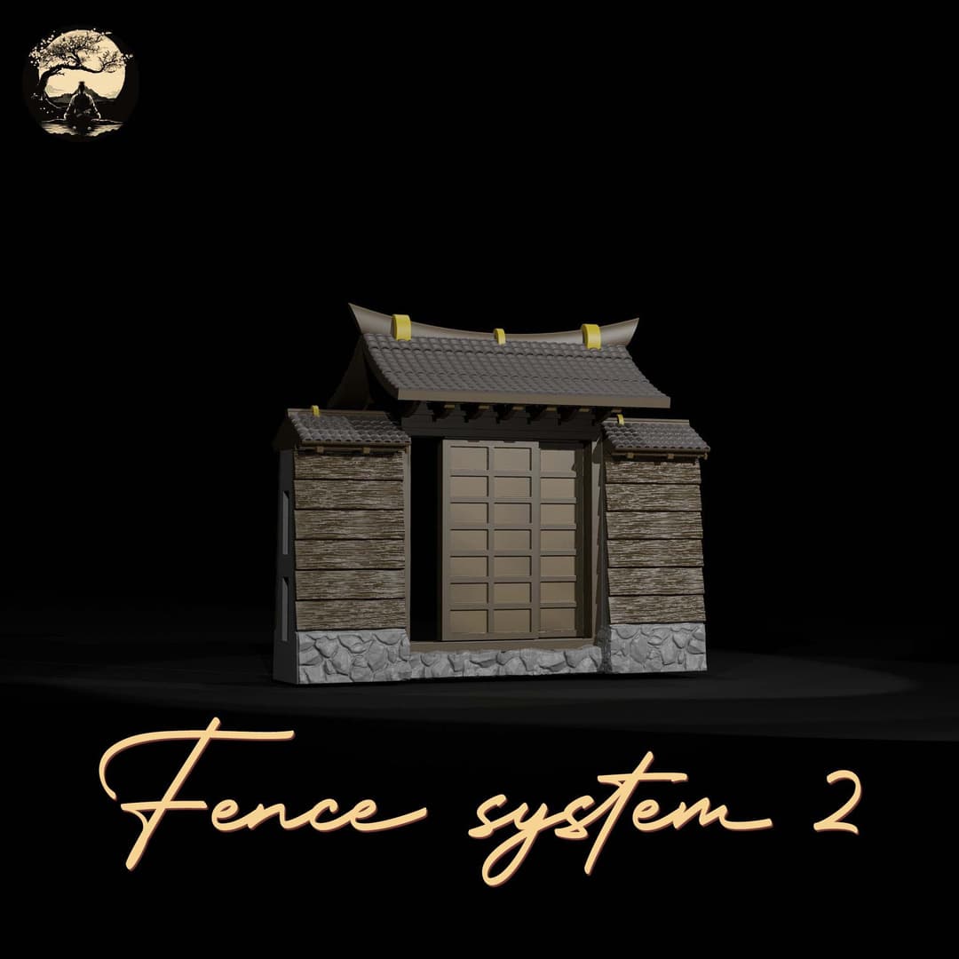 3D Printable Japanese Fence System 2 3D Printable Terrain 3 Silent Ronin Studios