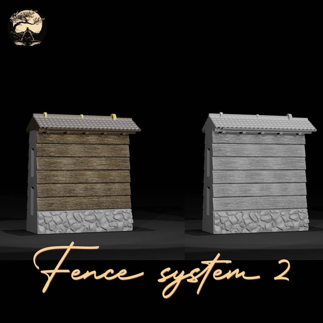 3D Printable Japanese Fence System 2 3D Printable Terrain 6 Silent Ronin Studios