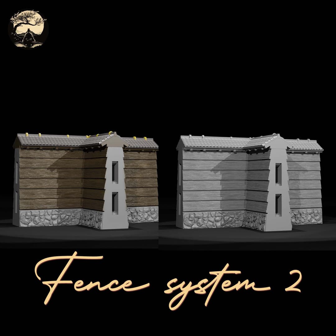 3D Printable Japanese Fence System 2 3D Printable Terrain 8 Silent Ronin Studios