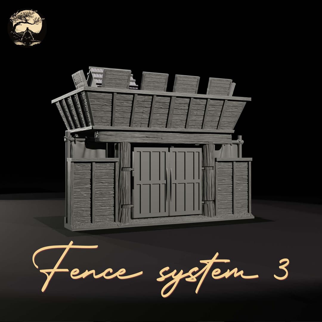 3D Printable Japanese Fence System 3 3D Printable Terrain 1 Silent Ronin Studios