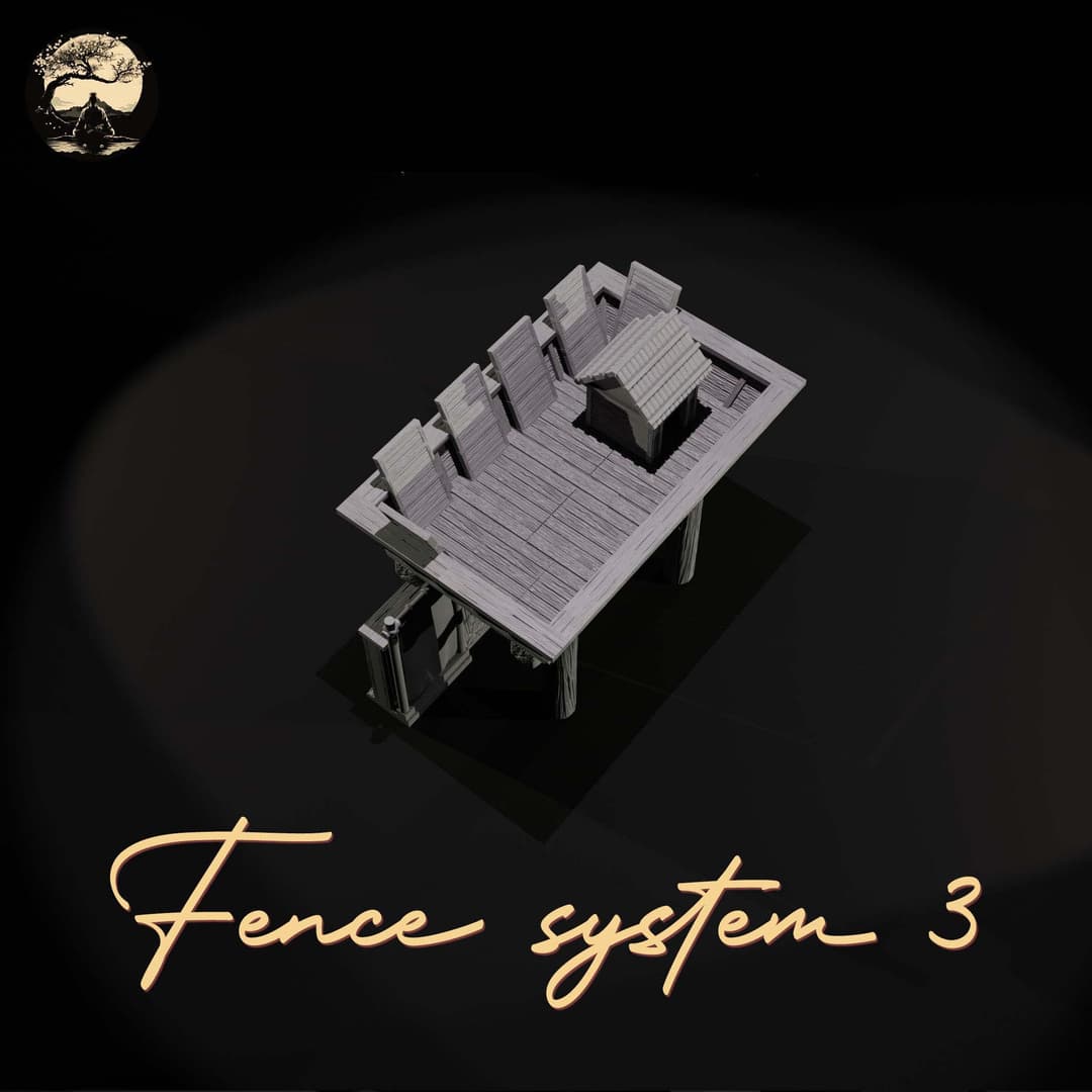 3D Printable Japanese Fence System 3 3D Printable Terrain 2 Silent Ronin Studios