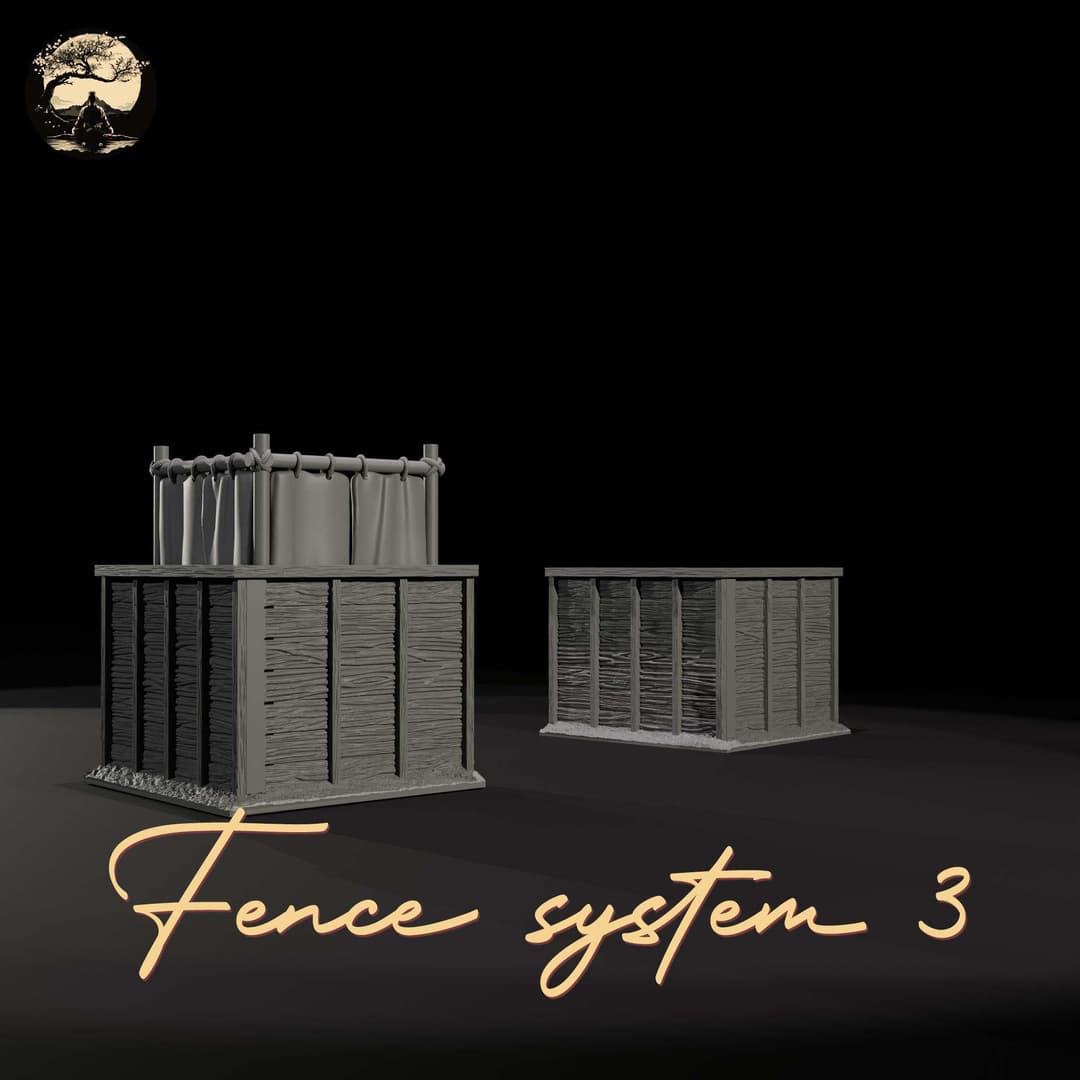 3D Printable Japanese Fence System 3 3D Printable Terrain 4 Silent Ronin Studios