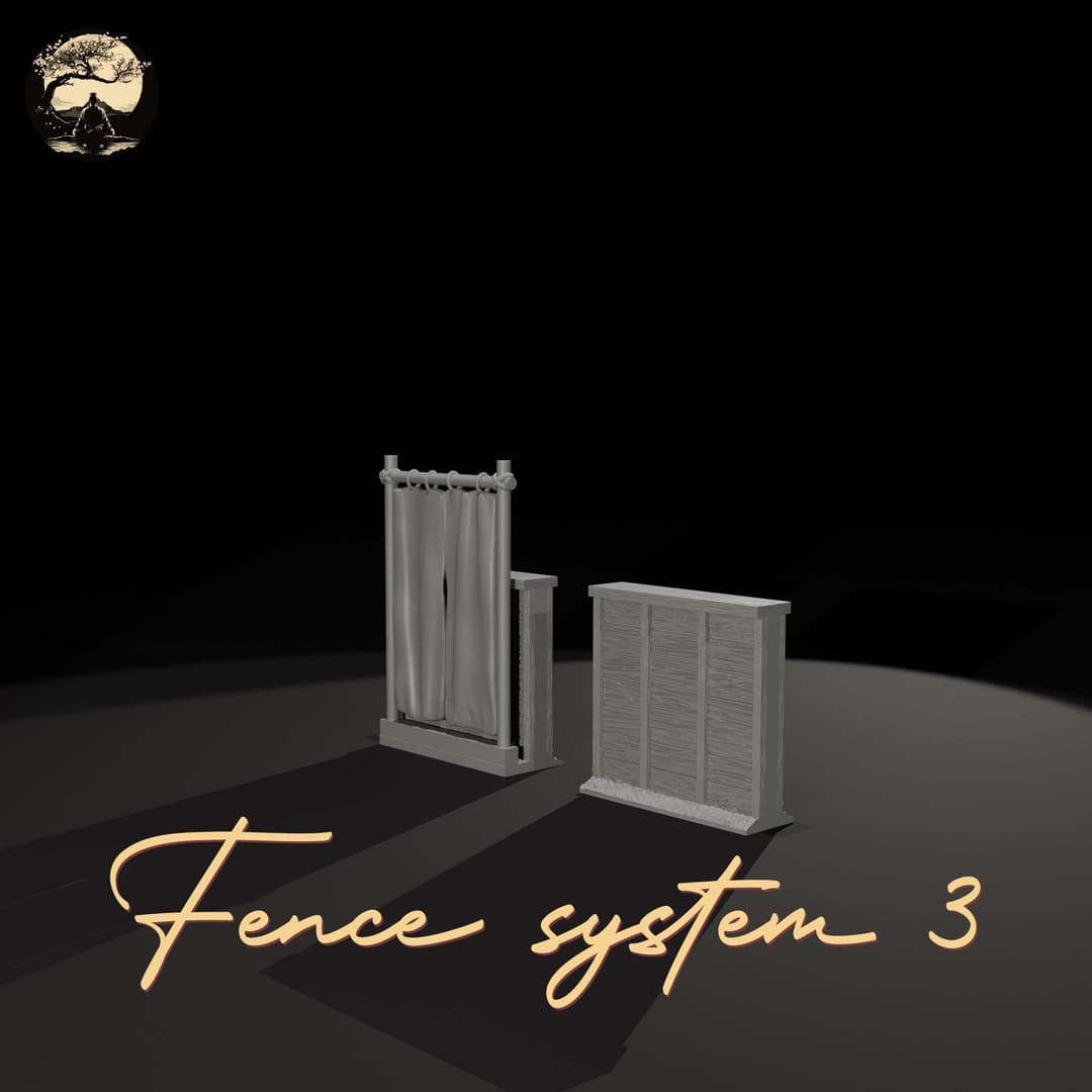 3D Printable Japanese Fence System 3 3D Printable Terrain 6 Silent Ronin Studios