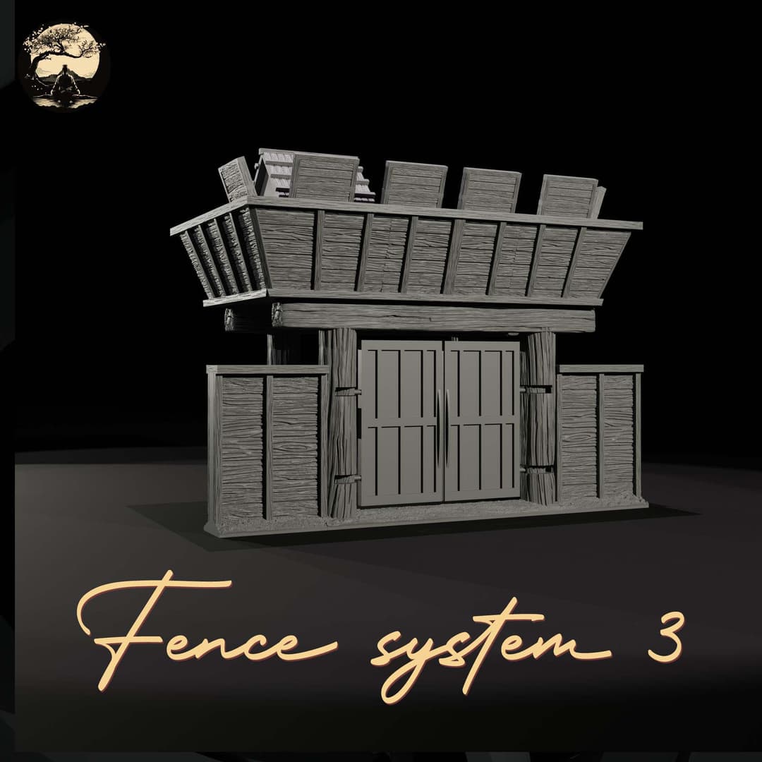 3D Printable Japanese Fence System 3 3D Printable Terrain 8 Silent Ronin Studios