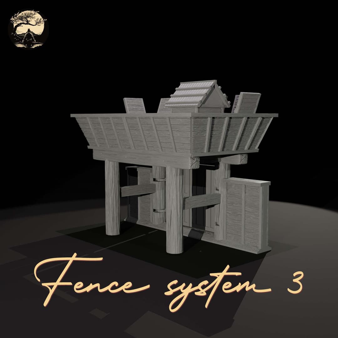 3D Printable Japanese Fence System 3 3D Printable Terrain 9 Silent Ronin Studios