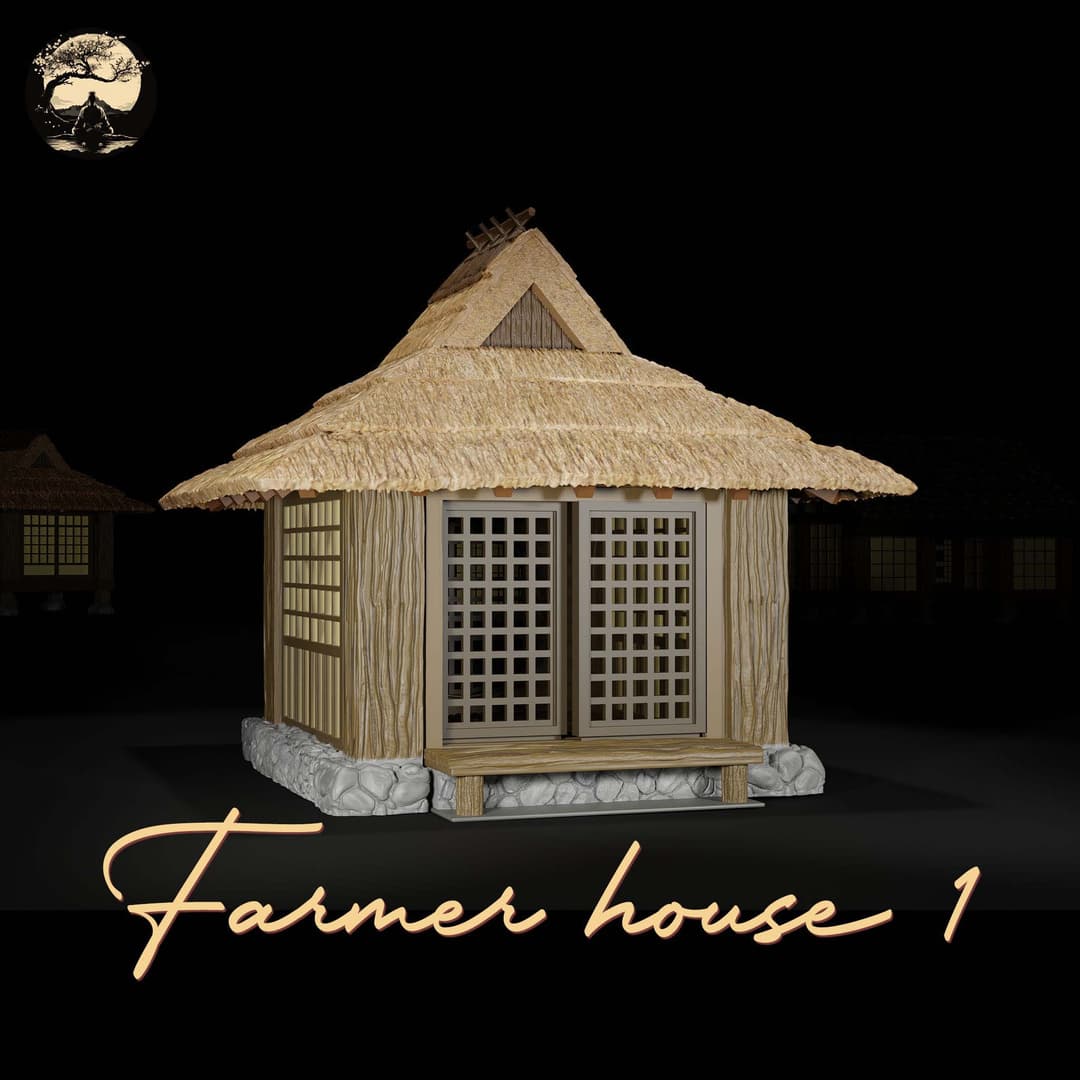 3D Printable Japanese House01 3D Printable Terrain 0 Silent Ronin Studios