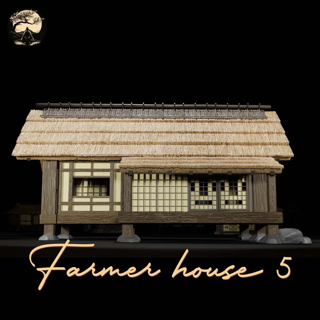 3D Printable Japanese House05 3D Printable Terrain 0 Silent Ronin Studios