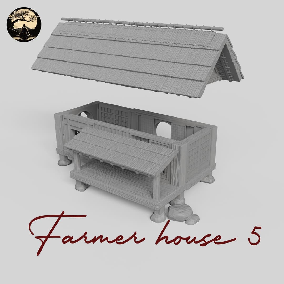 3D Printable Japanese House05 3D Printable Terrain 4 Silent Ronin Studios