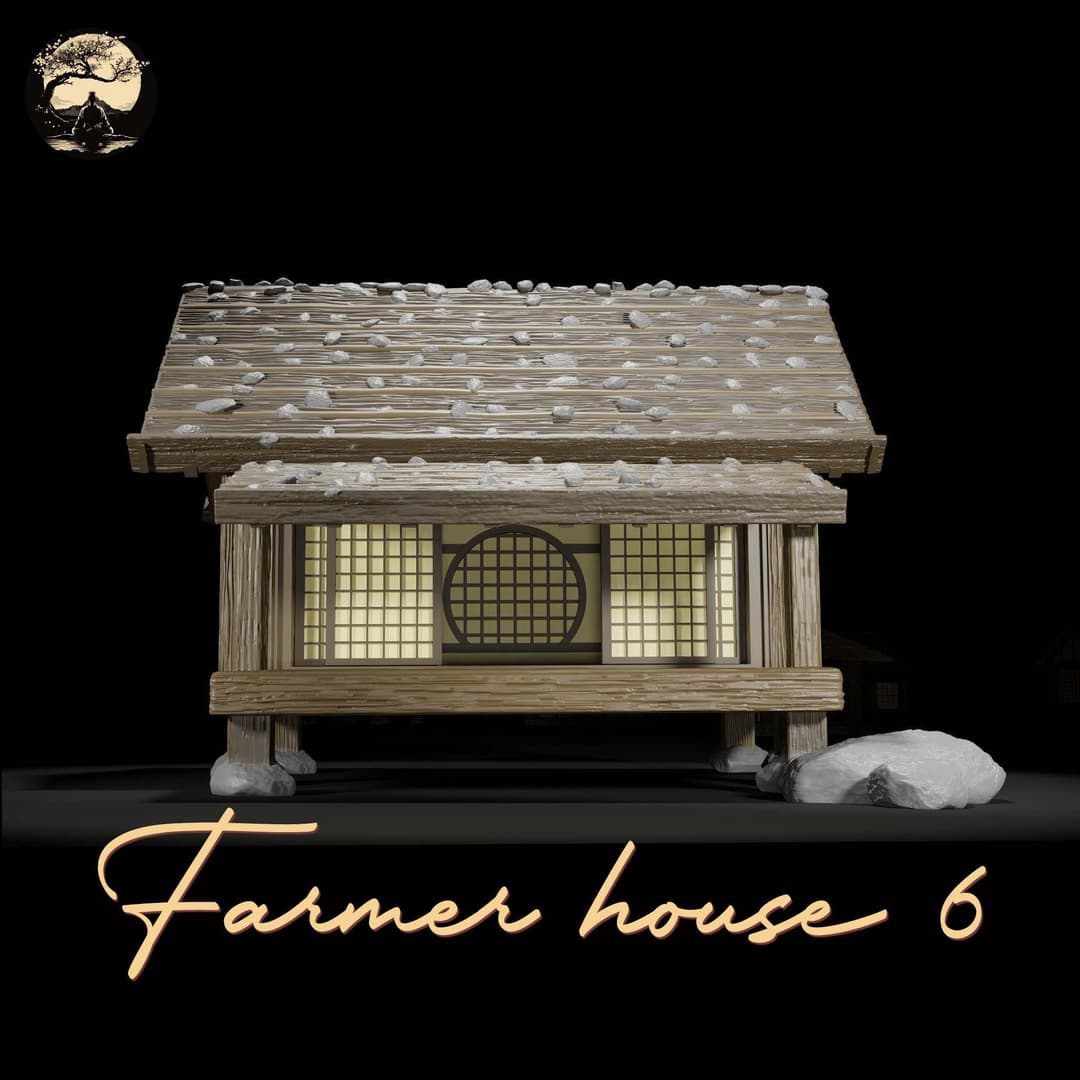 3D Printable Japanese House06 3D Printable Terrain 0 Silent Ronin Studios