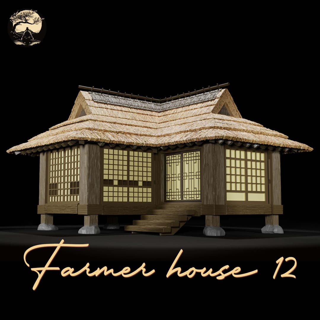 3D Printable Japanese House12 3D Printable Terrain 0 Silent Ronin Studios