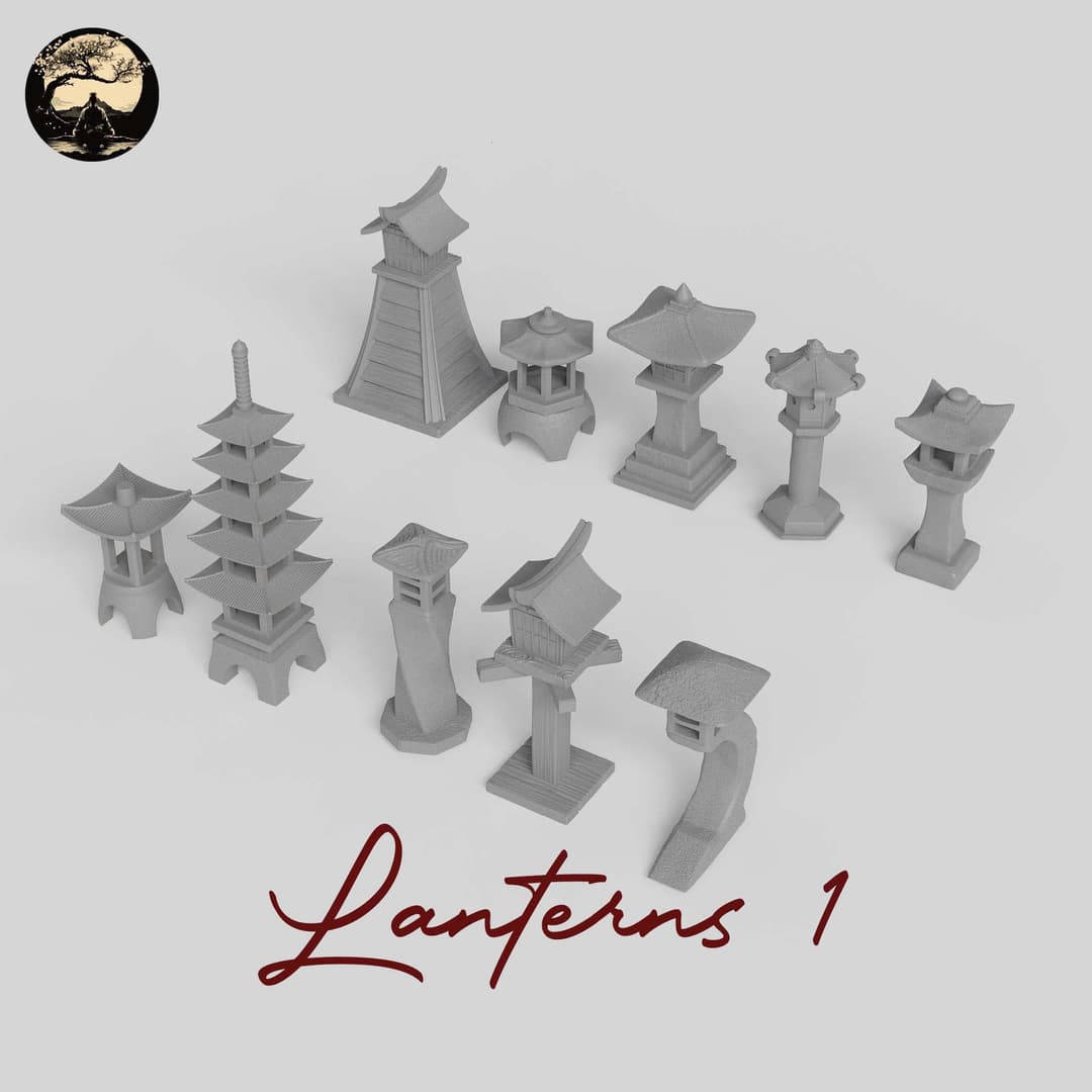 3D Printable Japanese Lanterns 1 3D Printable Terrain 0 Silent Ronin Studios