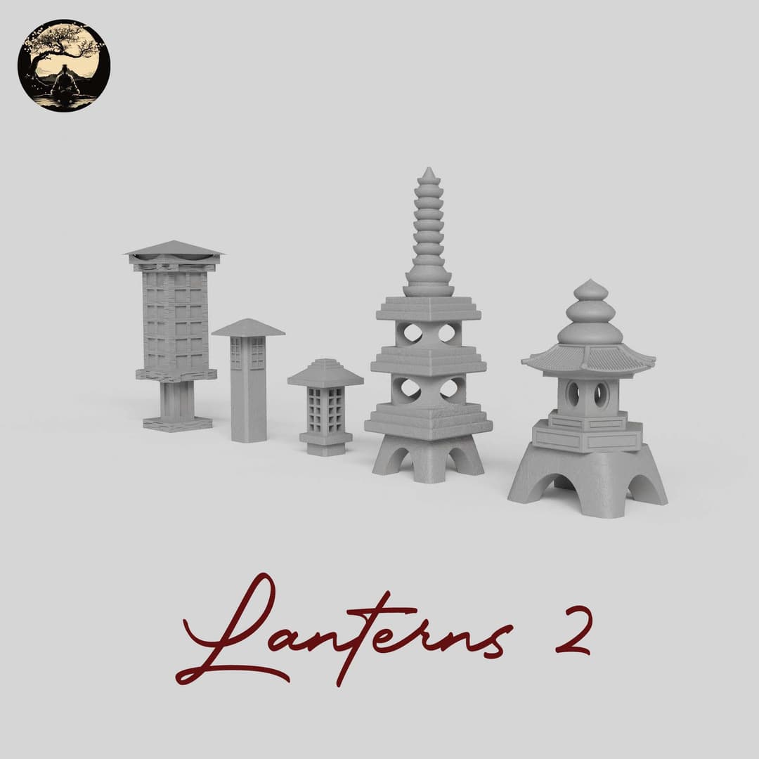 3D Printable Japanese Lanterns 2 3D Printable Terrain 0 Silent Ronin Studios