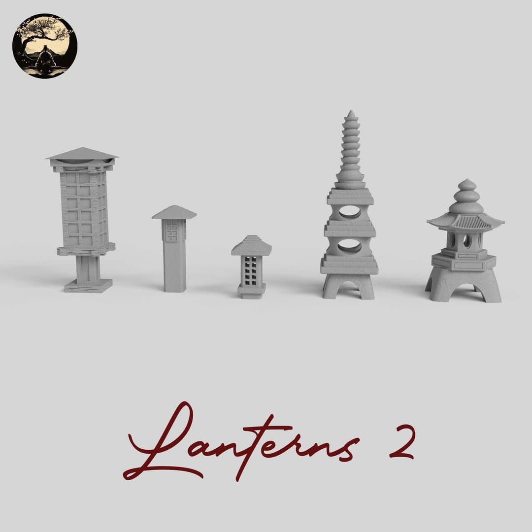 3D Printable Japanese Lanterns 2 3D Printable Terrain 2 Silent Ronin Studios