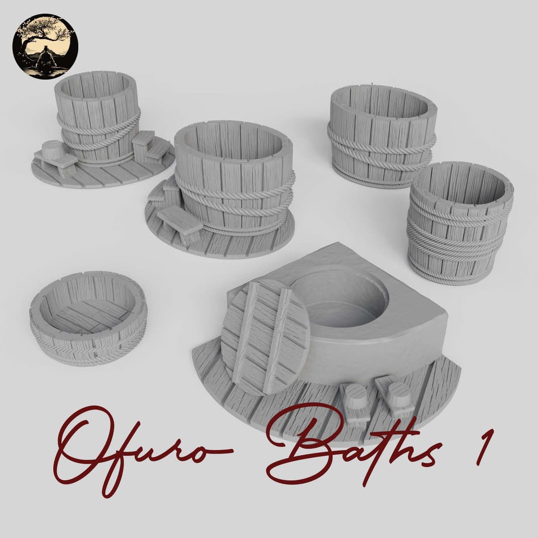 3D Printable Japanese Ofuro 1 3D Printable Terrain 0 Silent Ronin Studios