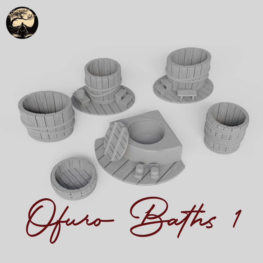 3D Printable Japanese Ofuro 1 3D Printable Terrain 2 Silent Ronin Studios