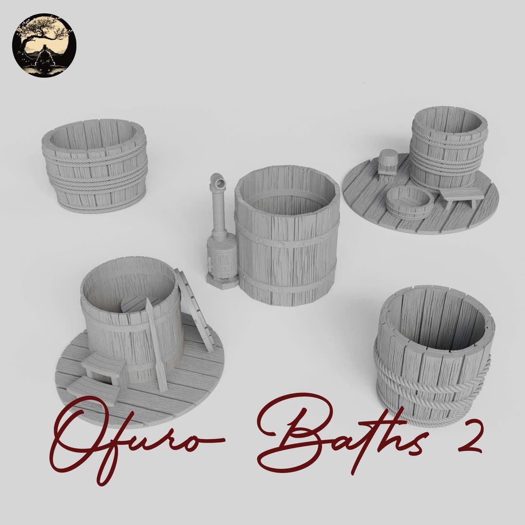 3D Printable Japanese Ofuro 2 3D Printable Terrain 0 Silent Ronin Studios