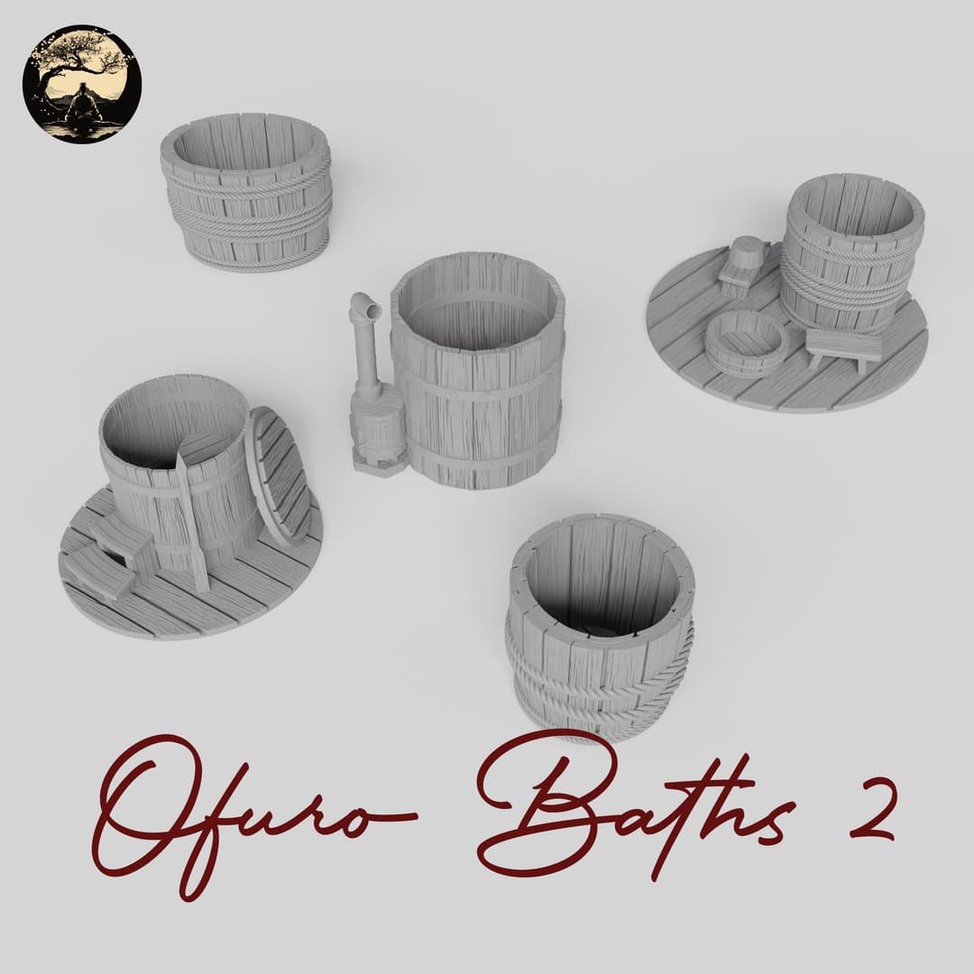 3D Printable Japanese Ofuro 2 3D Printable Terrain 1 Silent Ronin Studios