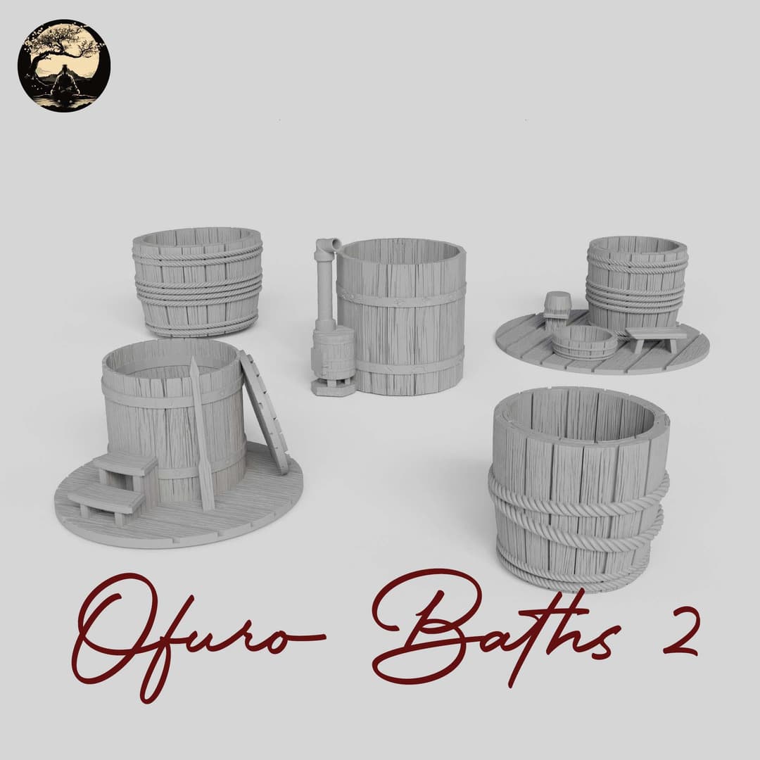 3D Printable Japanese Ofuro 2 3D Printable Terrain 2 Silent Ronin Studios