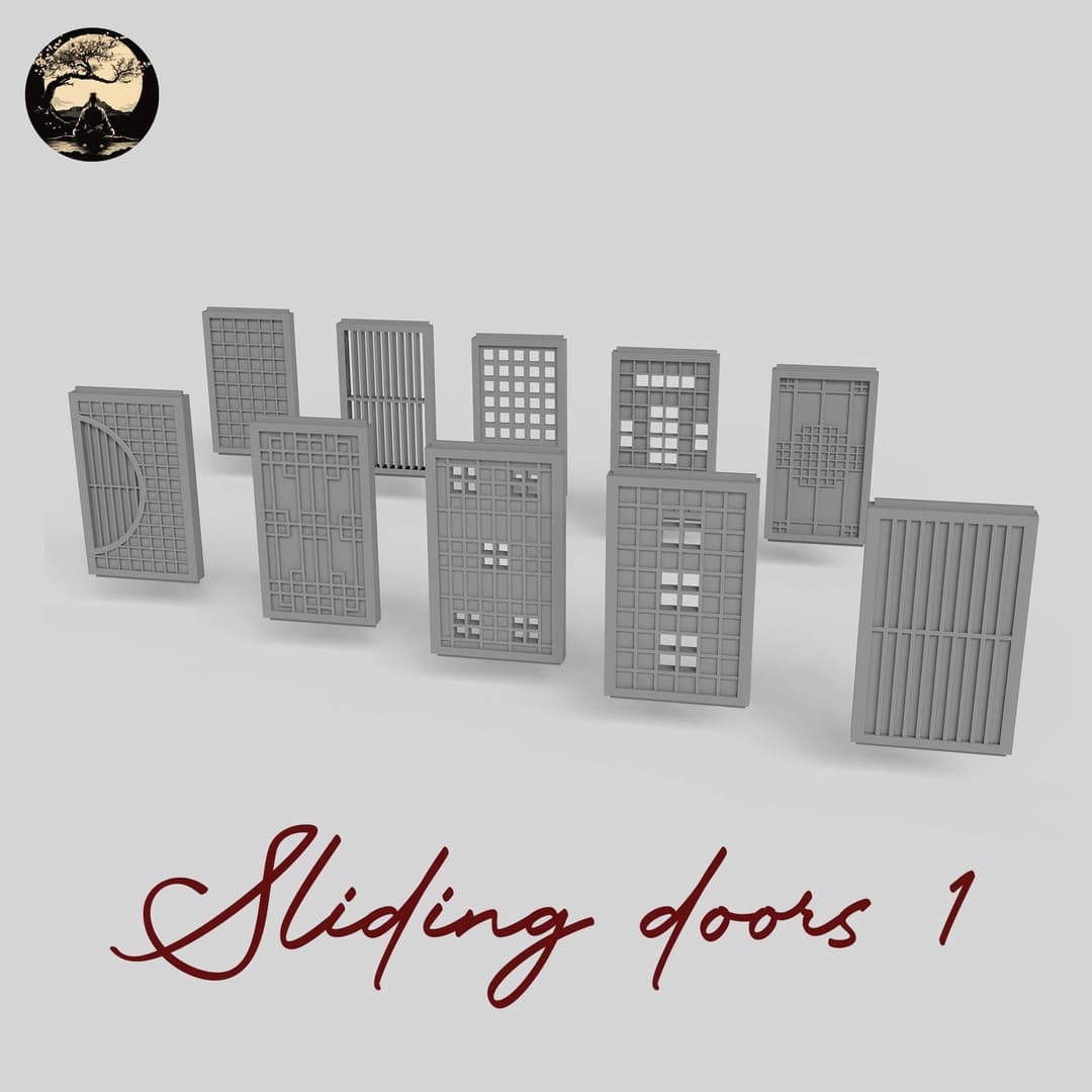 3D Printable Japanese Sliding Doors 1 3D Printable Terrain 0 Silent Ronin Studios