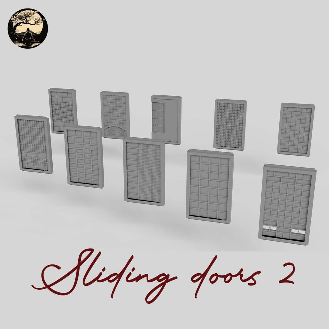 3D Printable Japanese Sliding Doors 2 3D Printable Terrain 0 Silent Ronin Studios