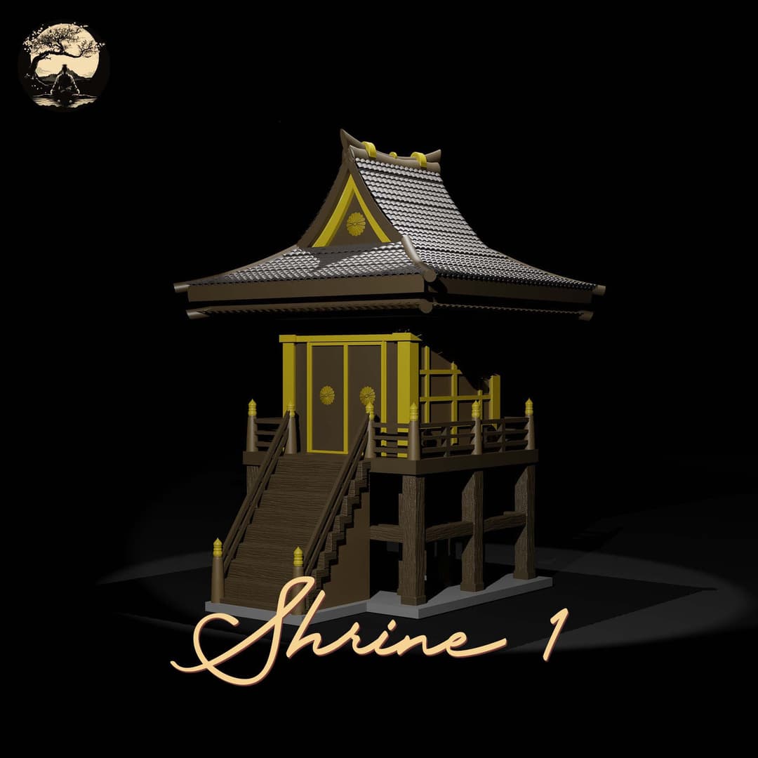 3D Printable Japanese Sm1 Shrine 3D Printable Terrain 2 Silent Ronin Studios