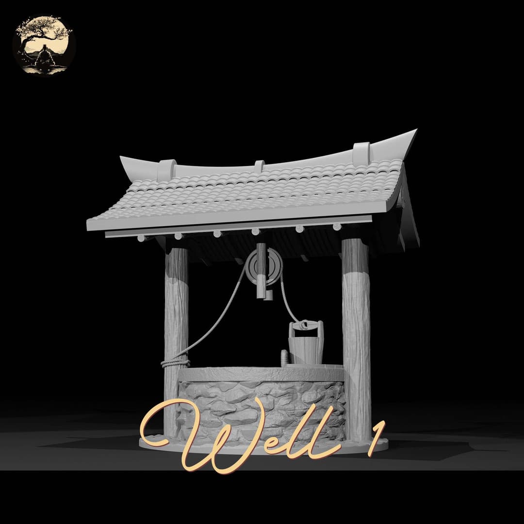 3D Printable Japanese Sm1 Well 3D Printable Terrain 4 Silent Ronin Studios