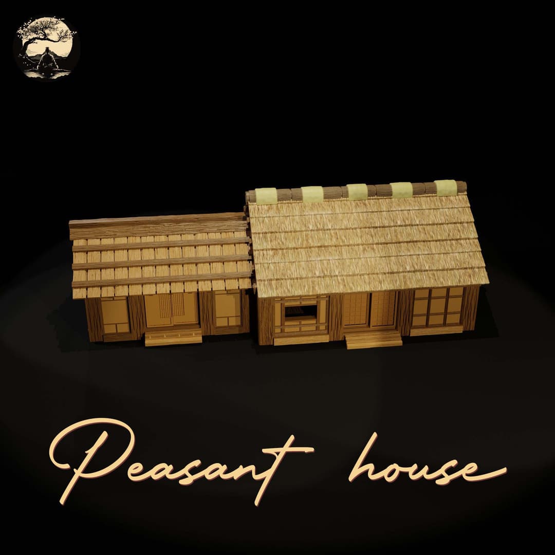 3D Printable Japanese Sm2 Peasant House 3D Printable Terrain 0 Silent Ronin Studios