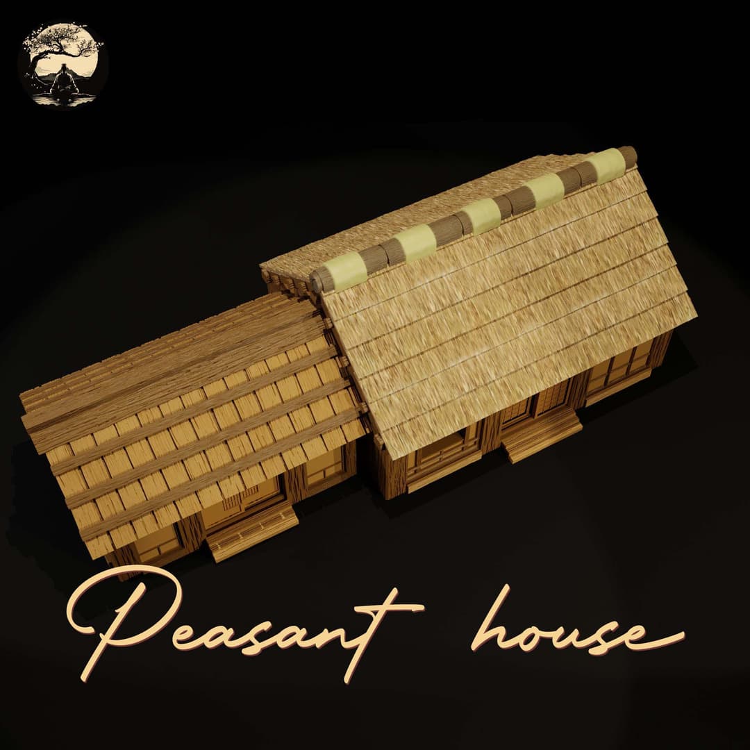 3D Printable Japanese Sm2 Peasant House 3D Printable Terrain 1 Silent Ronin Studios