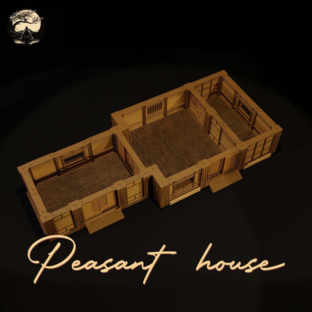 3D Printable Japanese Sm2 Peasant House 3D Printable Terrain 2 Silent Ronin Studios